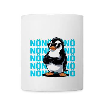 Pinguin mit Spruch – Bevor du fragst: NÖ - Tasse - Weiß - Vorne