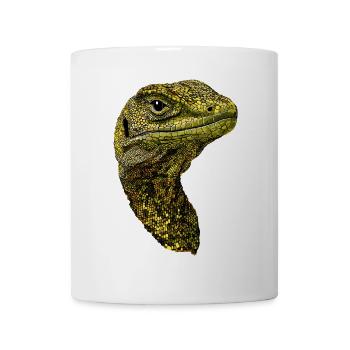 Waran Echse Reptil Komodowaran Bindenwaran Lizard - Tasse - Weiß - Vorne