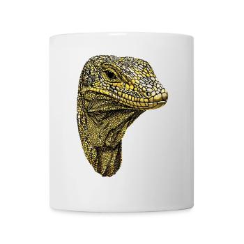 Waran Echse Reptil Komodowaran Bindenwaran Lizard - Tasse - Weiß - Vorne