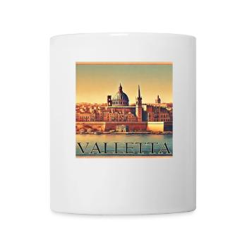 La Valette à Malte : ville portuaire méditerranéenne rétro - Mug blanc - blanc - Devant