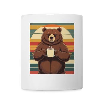 Grim Bear Coffee Mug Bears Coffee Tired - Mug - white - Front