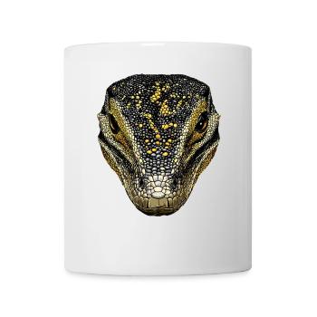Waran Echse Reptil Komodowaran Bindenwaran Lizard - Tasse - Weiß - Vorne