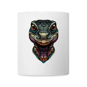 Waran Echse Reptil Komodowaran Bindenwaran Lizard - Tasse - Weiß - Vorne