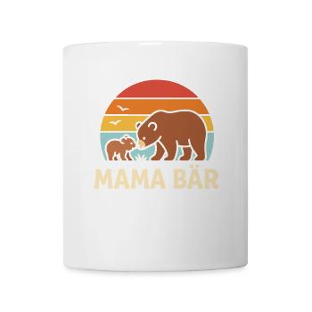 Mama Bear Retro Sunset Cute Mother Child - Mug - white - Front