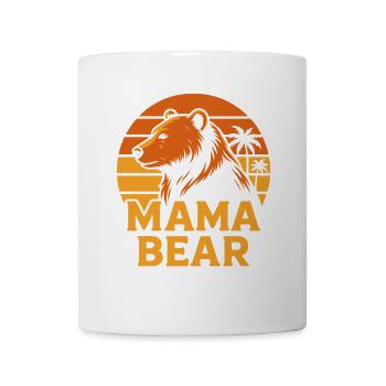 Mama Bear Sunset Palm Trees Vintage Wilderness Nature - Mug - white - Front