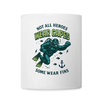 Tous les héros ne portent pas de capes palmes Diver Sea - Mug blanc - blanc - Devant