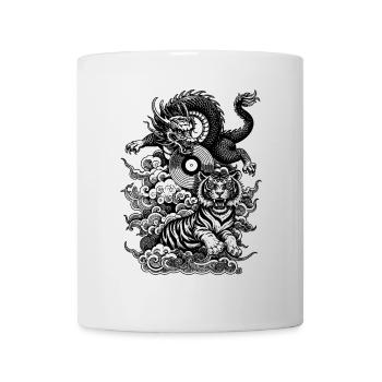 Urban Shirt: Tiger & Dragon in a Techno Mix - Mug - white - Front