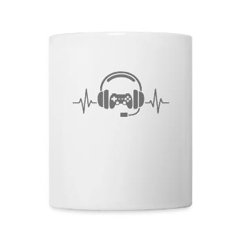 Gaming Heartbeat – Manette et casque - Mug blanc - blanc - Devant