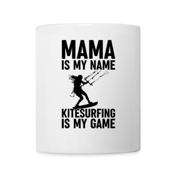 Kitesurfer Mama est mon nom Le kitesurf est mon jeu - Mug blanc - blanc - Devant