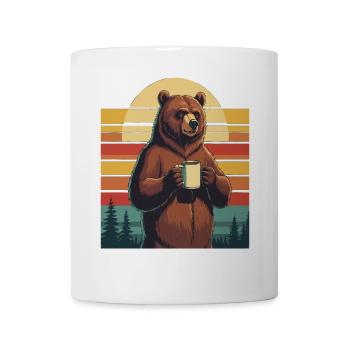 Grim Bear Coffee Mug Bears Coffee Tired - Mug - white - Front