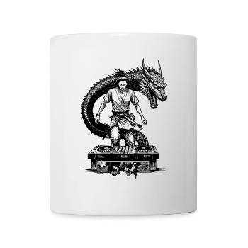 Samurai Shirt: Manga DJ with mixer and dragon - Mug - white - Front