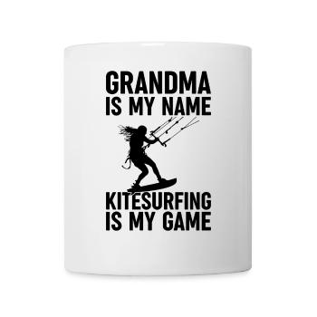 Kitesurfeur Mamie est mon nom Kitesurf est mon nom - Mug blanc - blanc - Devant