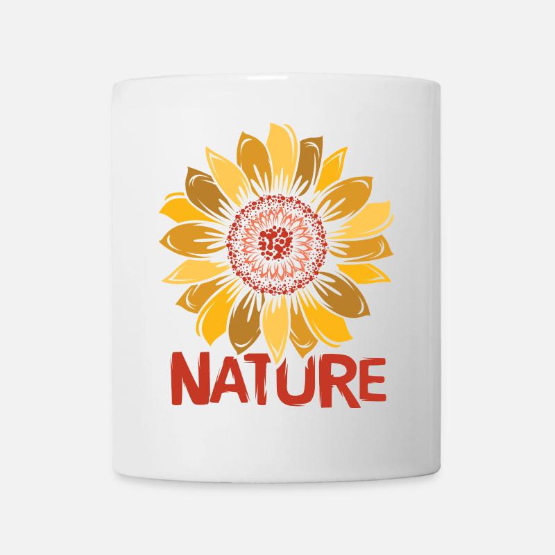 Illustration de tournesol de la nature - Logo de belle fleur - Mug blanc - blanc