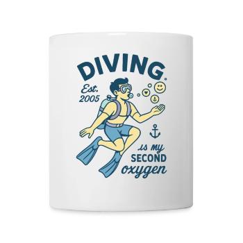 Diving Est. 2005 Is My Second Oxygen - Tasse - Weiß - Vorne