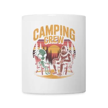 Funny Bigfoot And Alien Camping - Mug - white - Front