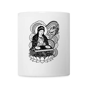 Geisha Shirt with DJ Booth: Meditation in Techno - Mug - white - Front