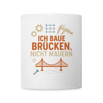 Je construis des ponts, pas des murs - drôle de dicton - Mug blanc - blanc - Devant