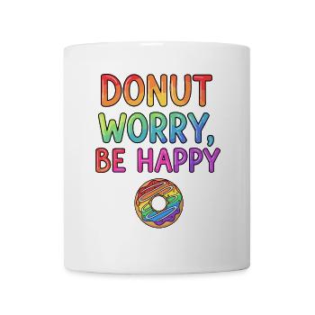 Donut Worry, Be Happy – Rainbow Donut - Mug blanc - blanc - Devant