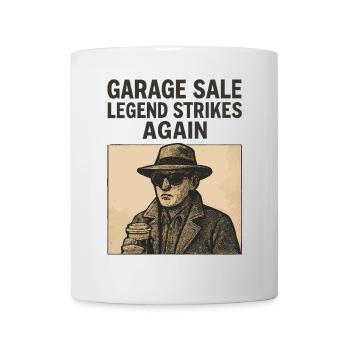La légende du vide-grenier frappe à nouveau le marché aux puces rétro - Mug blanc - blanc - Devant
