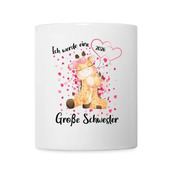 Nachwuchs Verkünden Ich Werde Große Schwester 2026 - Tasse - Weiß - Vorne