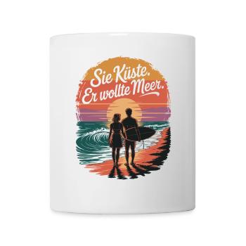 You Coast He Wanted Sea Beach Love Wave Surfer - Mug - white - Front