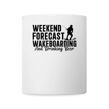 Prévisions du week-end Wakeboard et boire de la bière - Mug blanc - blanc - Devant