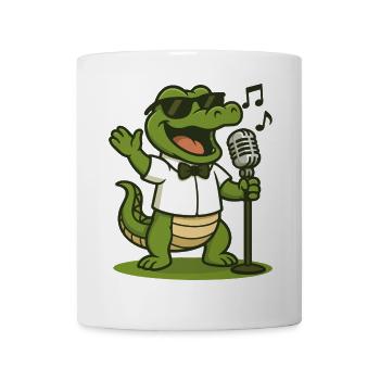Karaoke-Gator - Tasse - Weiß - Vorne