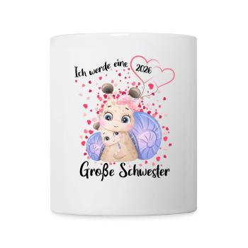 Nachwuchs Verkünden Ich Werde Große Schwester 2026 - Tasse - Weiß - Vorne