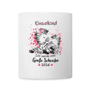 Nachwuchs Verkünden Ich Werde Große Schwester 2026 - Tasse - Weiß - Vorne