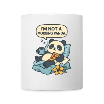 Entspannender Panda mit Getränk und Pizza - Tasse - Weiß - Vorne
