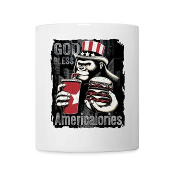 Gorilla mit patriotischen Accessoires T-Shirt - Tasse - Weiß - Vorne