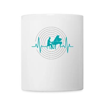 Pianist Heartbeat Music Design - Mug - white - Front