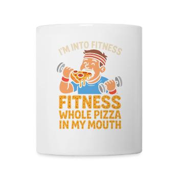 Ich bin in Fitness - Fitness ganze Pizza in meinem - Tasse - Weiß - Vorne