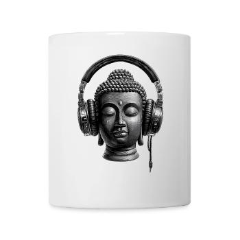 Buddha mit Kopfhörern Achtsamkeit Musik Boho Zen - Tasse - Weiß - Vorne