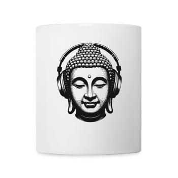 Buddha mit Kopfhörern Achtsamkeit Musik Boho Zen - Tasse - Weiß - Vorne