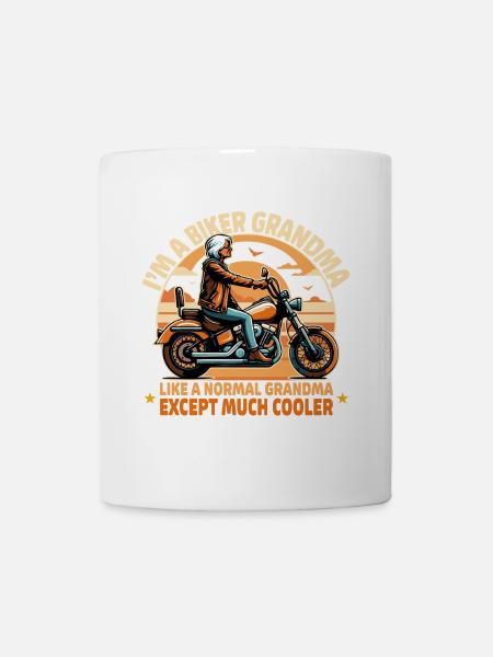 Oma Biker Ride Neuheit Design - Tasse - Weiß