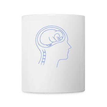 Silhouette minimaliste de cerveau de pingouin - Mug blanc - blanc - Devant