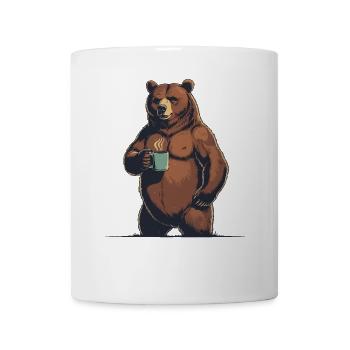 Grim Bear Coffee Mug Bears Coffee Tired - Mug - white - Front