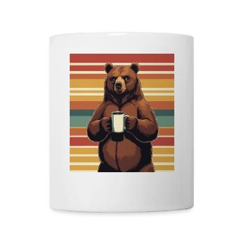 Grim Bear Coffee Mug Bears Coffee Tired - Mug - white - Front