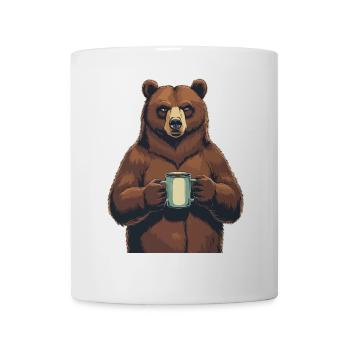 Grim Bear Coffee Mug Bears Coffee Tired - Mug - white - Front