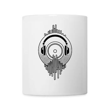 Music Record Headphones Retro DJ Design - Mug - white - Front