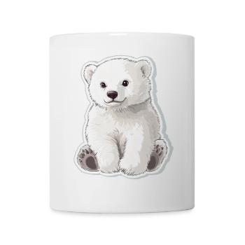Polarbär Illustration – Arktisches Tiermotiv - Tasse - Weiß - Vorne