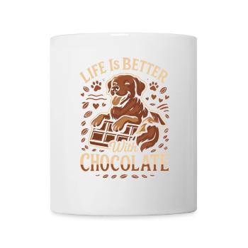 Das Leben ist besser mit Schokolade - Tasse - Weiß - Vorne