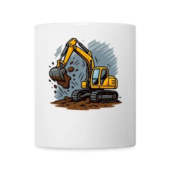 Excavator Design – Construction Site Fan for Kids - Mug - white - Front