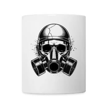 Gas Mask Skull – Schädel mit Gasmaske - Tasse - Weiß - Vorne