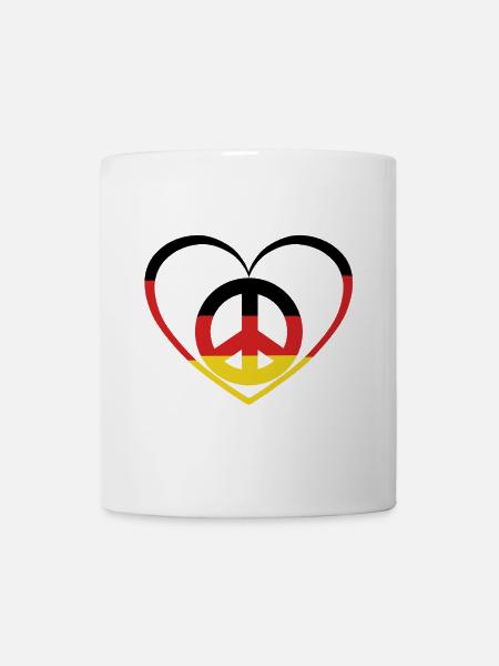 Deutschland Herz Peace Deutsch Frieden - Tasse - Weiß