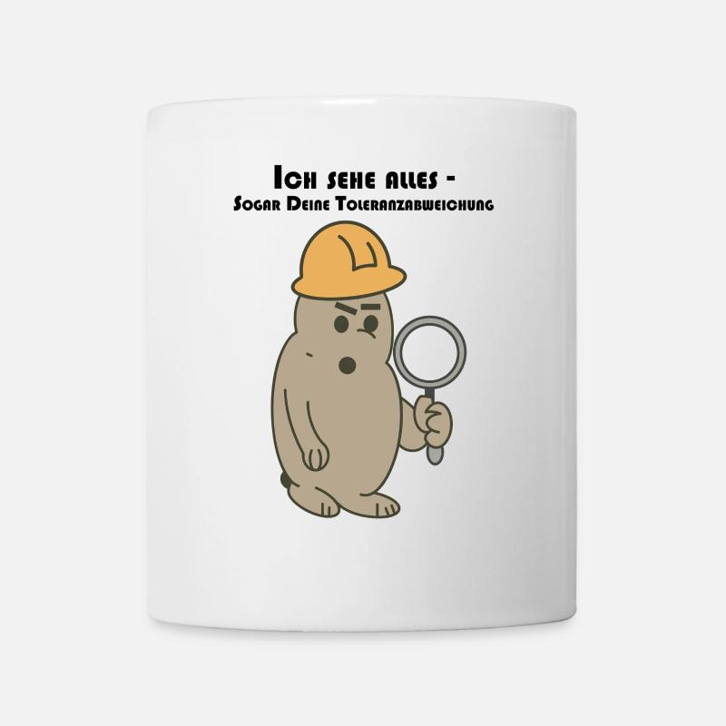 Assurance qualité, QM hero avec casque et loupe - Mug blanc - blanc