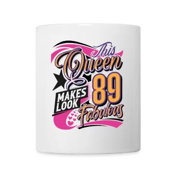 89e anniversaire Reine Femmes - Mug blanc - blanc - Devant