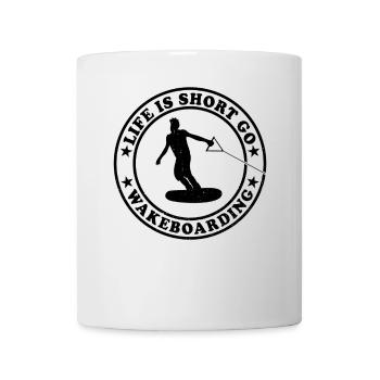 Wakeboarder Wakesurfing - La vie est courte - Mug blanc - blanc - Devant