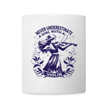 Mädchen spielt Geige mit Empowerment Zitat - Tasse - Weiß - Vorne